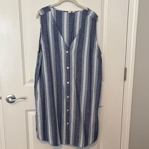 🌸3/$15🌸 GAP Blue and White Striped Button-Down Dress